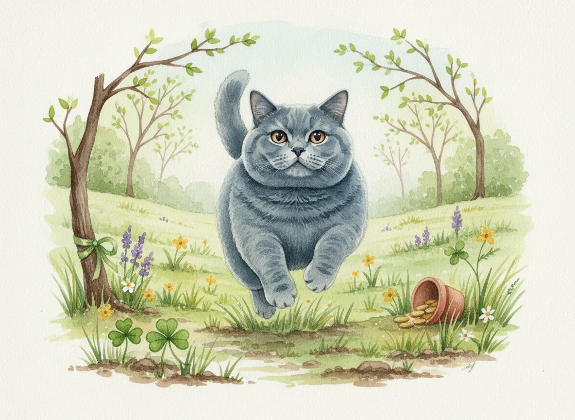 British Shorthair watercolor calendar month 3